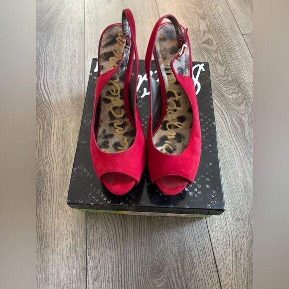 Sam Edelman Penelope ruby red Lea high heels used - Picture 1 of 9